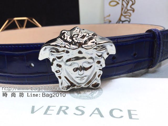 VERSVE男士皮帶 範思哲高端鱷魚紋皮帶 三維美杜莎扣  jjp1099
